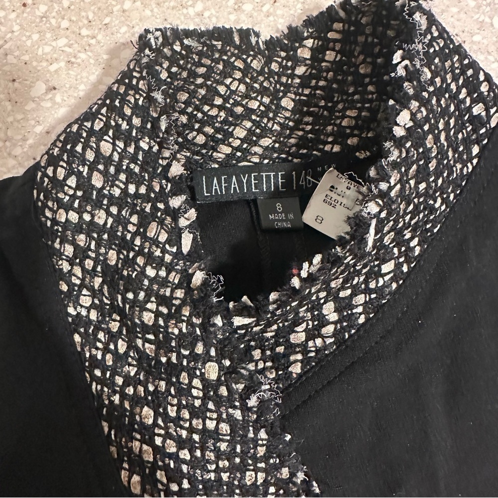 Lafayette 148 Eloise Jacket Formal Blazer Black Buttons Front Pockets Woven NWT - Picture 11 of 16